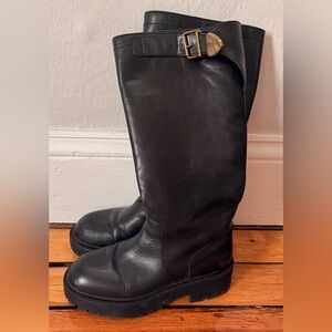 Black Leather Steve Madden Boots